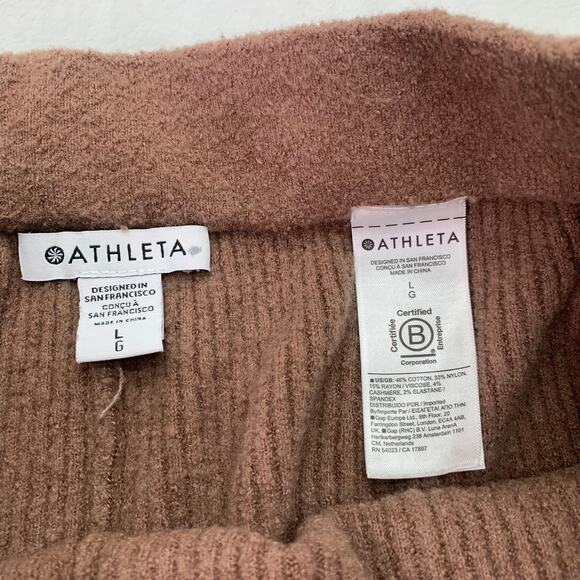 Athleta Womens Large Felicity Cashmere Blend Cozy Knit Wide Leg Sweater Pants - Picture 3 of 8